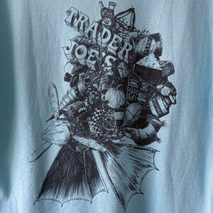 RARE Sky Blue Trader Joe's Crew T-shirt